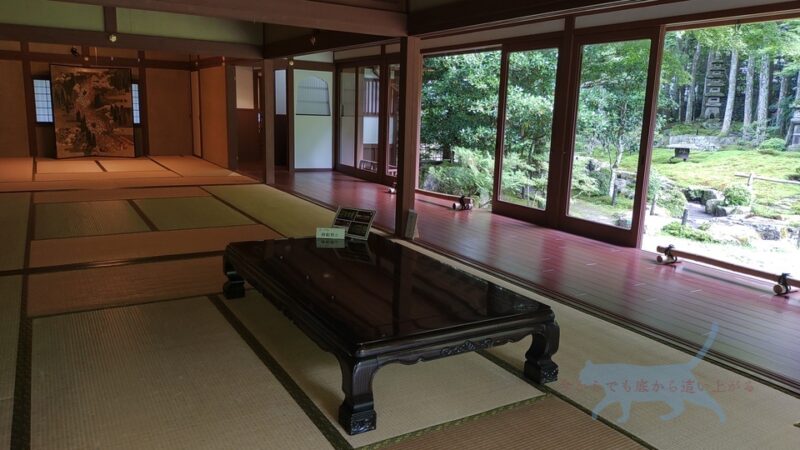 旧竹林院は、坂本の延暦寺里坊のひとつであり、里坊とは延暦寺の僧侶の隠居所だそうだ。　 ※画像は１階